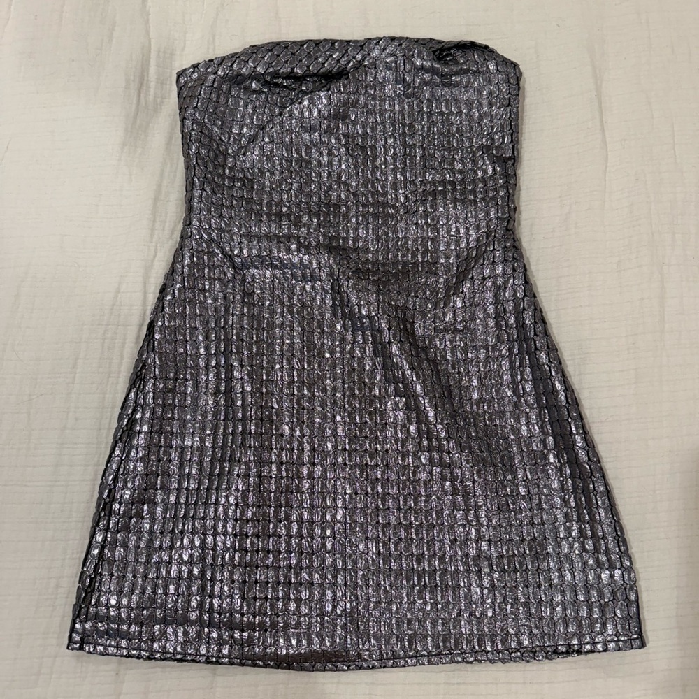ASOS Metallic Strapless Dress